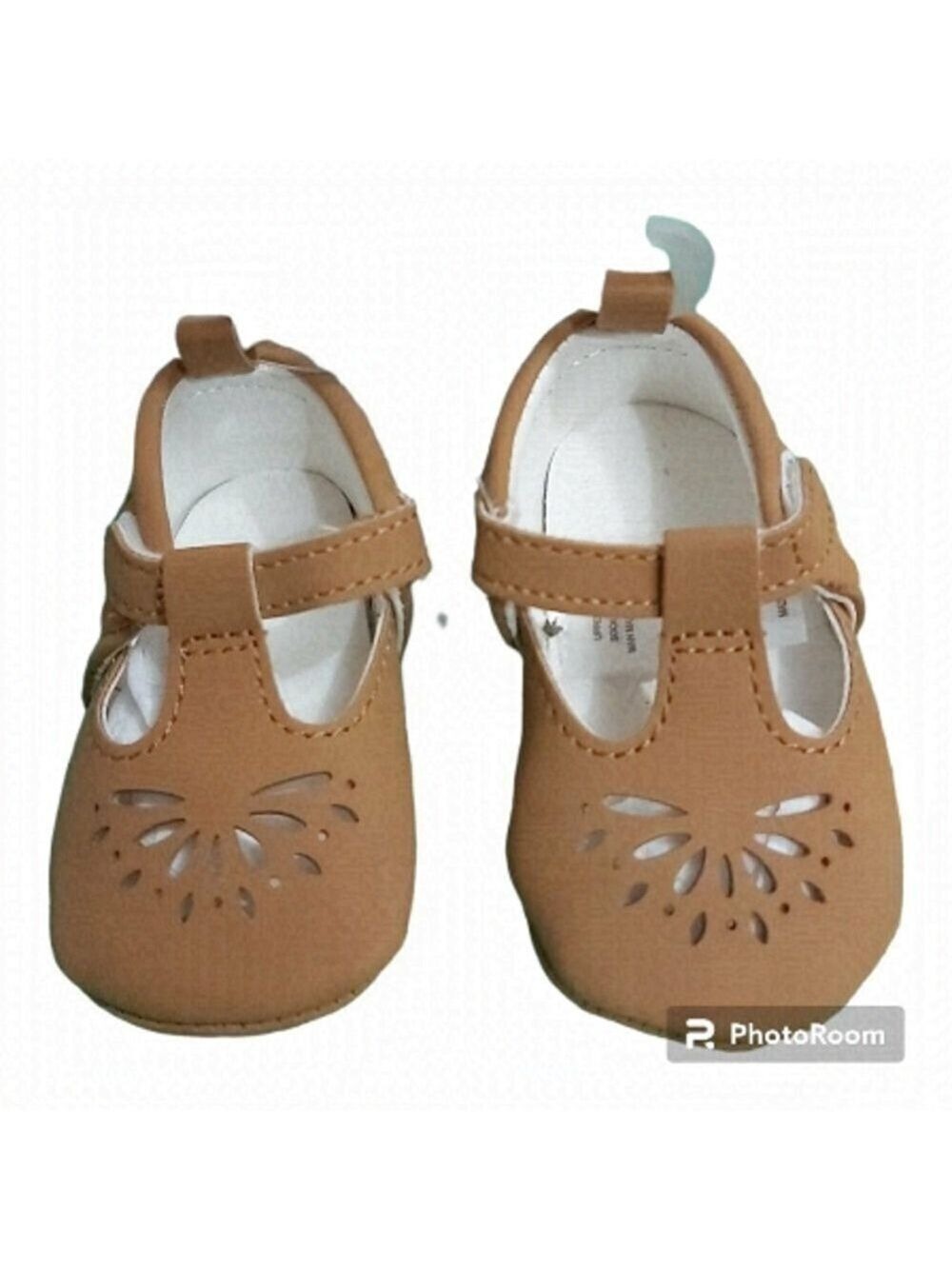 4/$20 Cat & Jack 0-3 Month Baby Light Brown Velcro Closure Dress Shoes